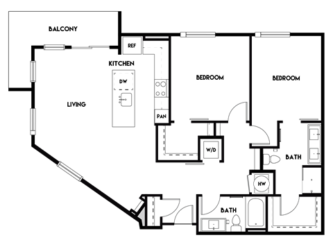 2BR 2BA_1330 SF at The Cosmopolitan, Tulsa, Oklahoma